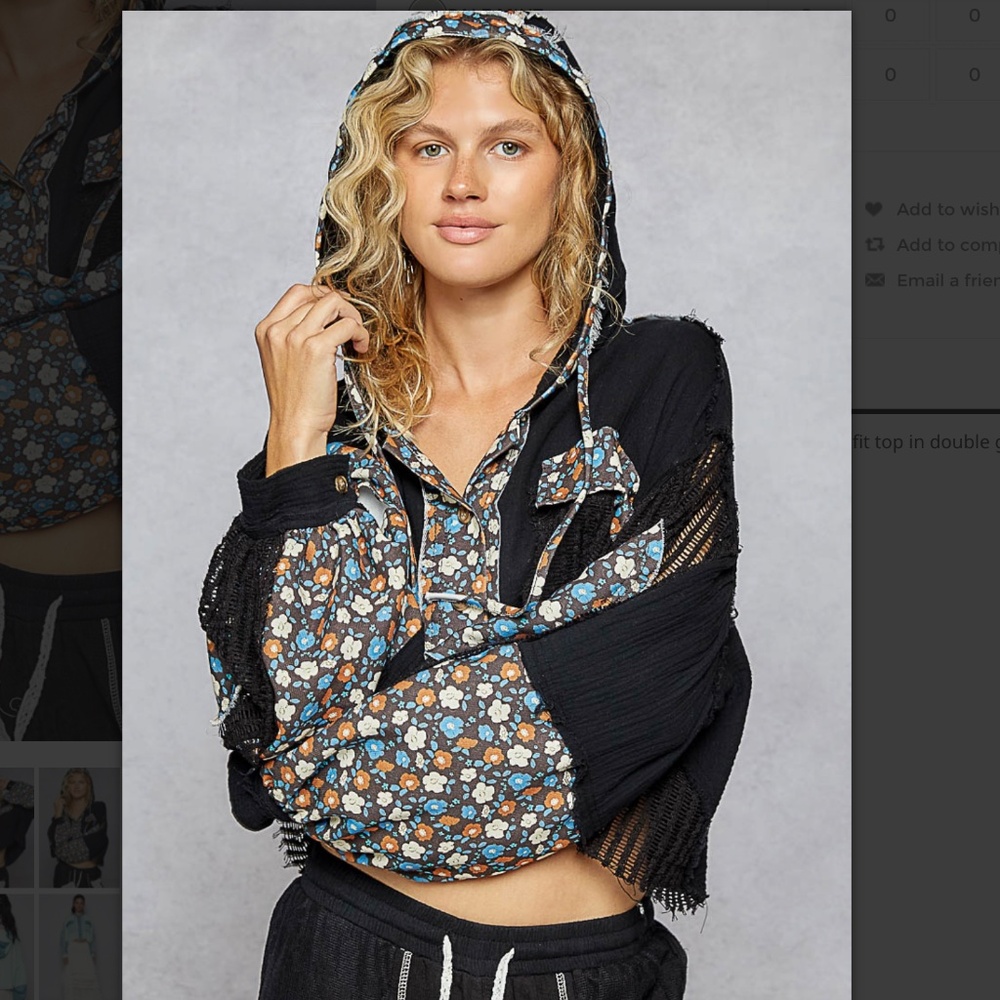 New POL Black Jacket with Floral Pattern - Picture 4 of 8